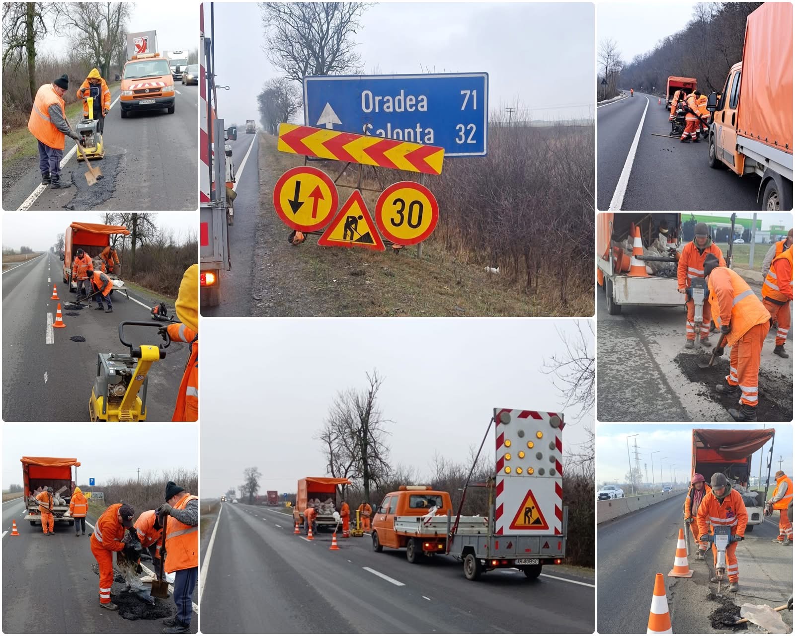 Se repară craterele de pe drumurile DN 79 Arad-Oradea și DN7 din județul Arad